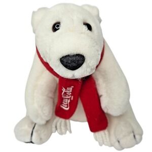 Dakin Coca-Cola Polar Bear Stuffed Plush 6" Vintage 1993 Zoo Whimsical Mascot